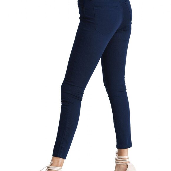 Women's Mid-Waist Cotton Stretch Pant - Blue SZ 8,10,12,14 NWT - Picture 3 of 5